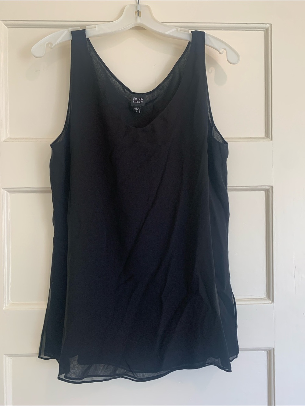 Eileen Fisher 100% Silk Tank Black